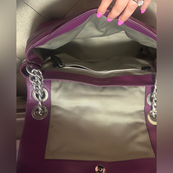 Rebecca Minkoff Edie Maxi Shoulder bag- Purple Leather - Picture 5 of 9